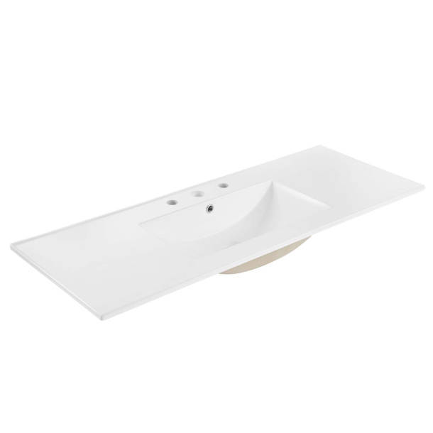 Modway Cayman White Ceramic Rectangular Dropin Bathroom Sink & Reviews